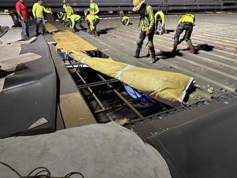 Workers on roof